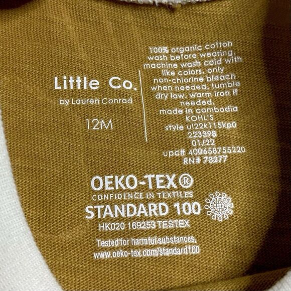 NEW Little Co. By Lauren Conrad Mustard Yellow Tropical Flower Muscle Tank 12M - Picture 4 of 5